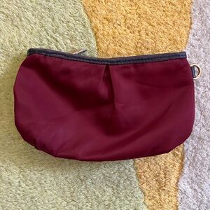 Mz Wallace Red Cosmetic Travel Mini Bag Gold Tone Hardware